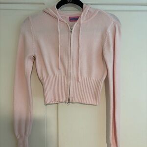 Light Pink Edikted Desiree Knitted Hoodie Cardigan